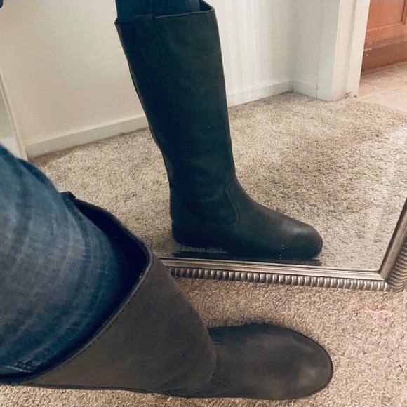 Black Genuine Soft Leather Knee High Boots Sz. 8 - Picture 3 of 16